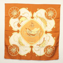 HERMES Carre 90 Scarf ""SPRINGS"" Silk Brown Auth SW1500-14
