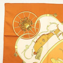 HERMES Carre 90 Scarf ""SPRINGS"" Silk Brown Auth SW1500-2
