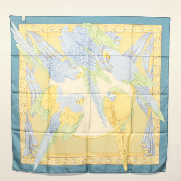 Salvatore Ferragamo Scarf Silk Blue Auth SW1502