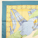 Salvatore Ferragamo Scarf Silk Blue Auth SW1502-2