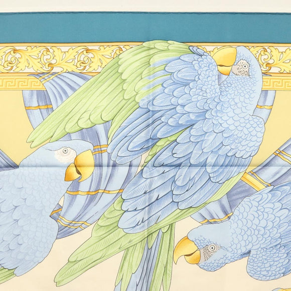 Salvatore Ferragamo Scarf Silk Blue Auth SW1502