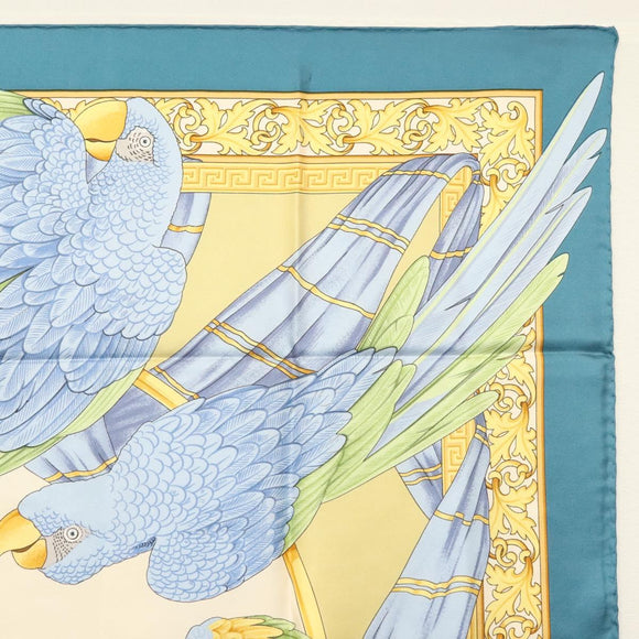 Salvatore Ferragamo Scarf Silk Blue Auth SW1502