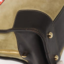 LOEWE Anagram Amazona 36 Hand Bag Suede Leather Beige Gold Auth SW1510-14