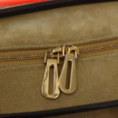LOEWE Anagram Amazona 36 Hand Bag Suede Leather Beige Gold Auth SW1510-17