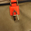 LOEWE Anagram Amazona 36 Hand Bag Suede Leather Beige Gold Auth SW1510-18