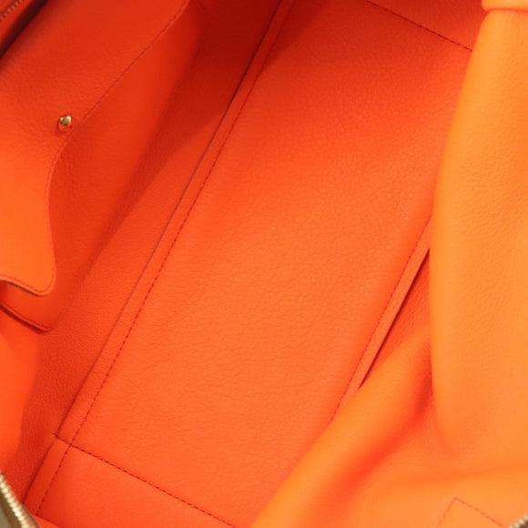 LOEWE Anagram Amazona 36 Hand Bag Suede Leather Beige Gold Auth SW1510