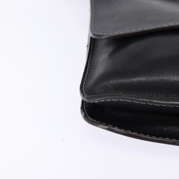 LOEWE Shoulder Bag Leather Black Gold Auth SW1512