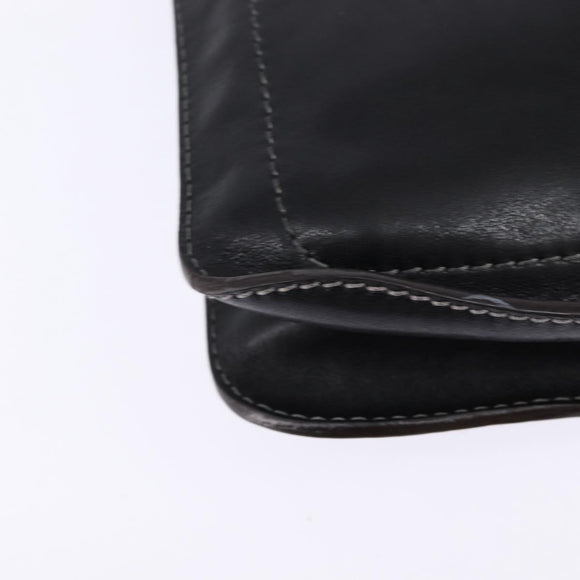 LOEWE Shoulder Bag Leather Black Gold Auth SW1512