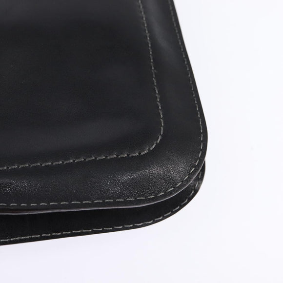 LOEWE Shoulder Bag Leather Black Gold Auth SW1512