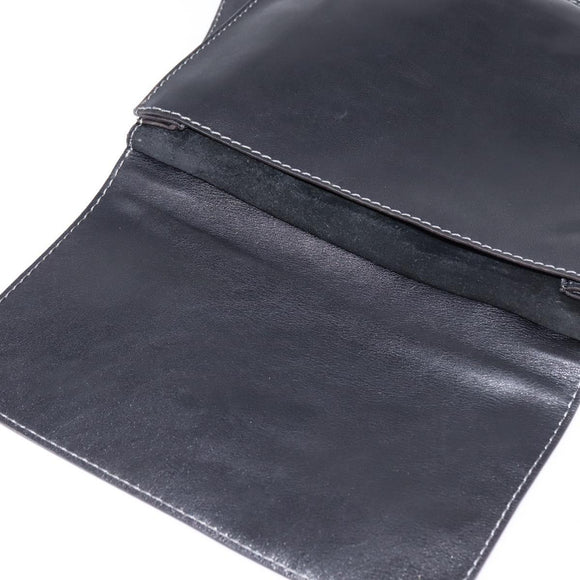 LOEWE Shoulder Bag Leather Black Gold Auth SW1512