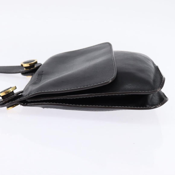 LOEWE Shoulder Bag Leather Black Gold Auth SW1512
