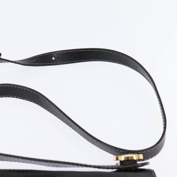 LOEWE Shoulder Bag Leather Black Gold Auth SW1512