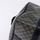 CELINE Macadam Canvas Boston Bag Navy Gold Auth SW1516-14