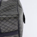 CELINE Macadam Canvas Boston Bag Navy Gold Auth SW1516-15