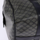 CELINE Macadam Canvas Boston Bag Navy Gold Auth SW1516-16