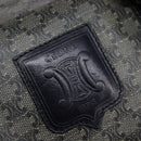 CELINE Macadam Canvas Boston Bag Navy Gold Auth SW1516-17