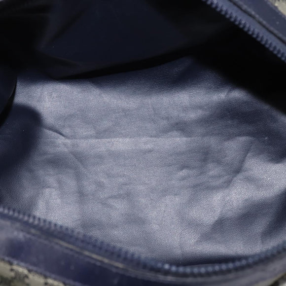 CELINE Macadam Canvas Boston Bag Navy Gold Auth SW1516