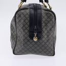 CELINE Macadam Canvas Boston Bag Navy Gold Auth SW1516-3