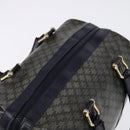 CELINE Macadam Canvas Boston Bag Navy Gold Auth SW1516-6