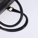 CELINE Macadam Canvas Boston Bag Navy Gold Auth SW1516-7