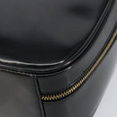 GUCCI Bamboo Hand Bag Enamel Black Gold 000 3270 0323 Auth SW1517-14