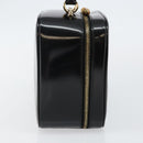 GUCCI Bamboo Hand Bag Enamel Black Gold 000 3270 0323 Auth SW1517-4