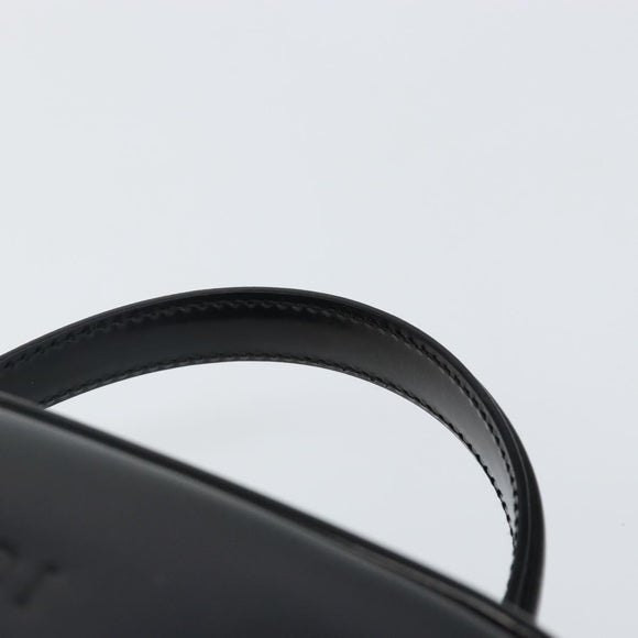 GUCCI Bamboo Hand Bag Enamel Black Gold 000 3270 0323 Auth SW1517