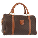 CELINE Macadam Canvas Boston Bag PVC Brown Gold Auth SW1520-1