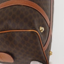 CELINE Macadam Canvas Boston Bag PVC Brown Gold Auth SW1520-9
