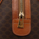 CELINE Macadam Canvas Boston Bag PVC Brown Gold Auth SW1520-17