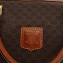 CELINE Macadam Canvas Boston Bag PVC Brown Gold Auth SW1520-18