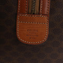 CELINE Macadam Canvas Boston Bag PVC Brown Gold Auth SW1520-12