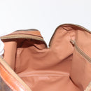 CELINE Macadam Canvas Boston Bag PVC Brown Gold Auth SW1520-20