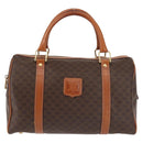 CELINE Macadam Canvas Boston Bag PVC Brown Gold Auth SW1520-13
