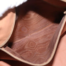CELINE Macadam Canvas Boston Bag PVC Brown Gold Auth SW1520-11