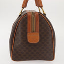 CELINE Macadam Canvas Boston Bag PVC Brown Gold Auth SW1520-3