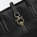 Salvatore Ferragamo Tote Bag Leather Black Gold Auth SW1521-17