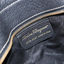 Salvatore Ferragamo Tote Bag Leather Black Gold Auth SW1521-12
