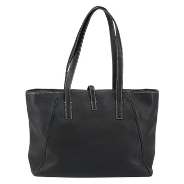 Salvatore Ferragamo Tote Bag Leather Black Gold Auth SW1521 - 0