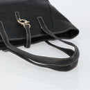 Salvatore Ferragamo Tote Bag Leather Black Gold Auth SW1521-7