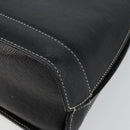 VALENTINO Hand Bag Leather Black Gold Auth SW1523-9