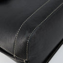 VALENTINO Hand Bag Leather Black Gold Auth SW1523-14