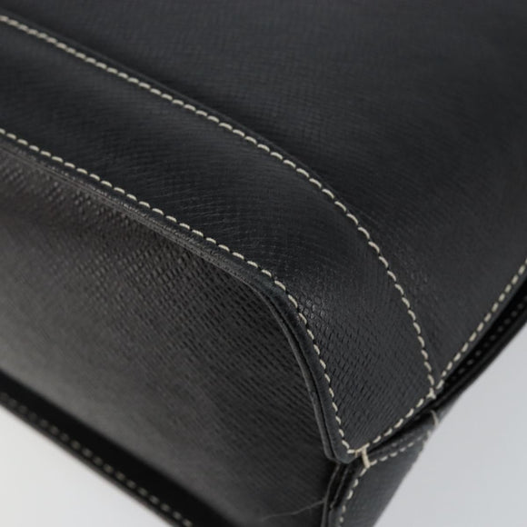 VALENTINO Hand Bag Leather Black Gold Auth SW1523