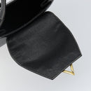 VALENTINO Hand Bag Leather Black Gold Auth SW1523-10