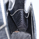 VALENTINO Hand Bag Leather Black Gold Auth SW1523-18