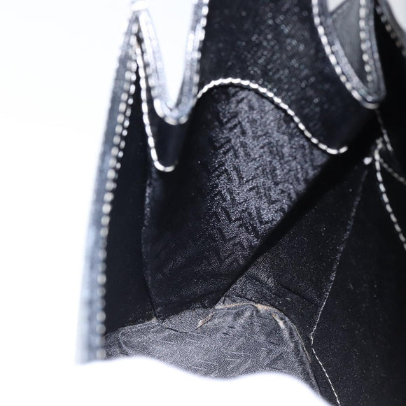 VALENTINO Hand Bag Leather Black Gold Auth SW1523