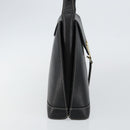 VALENTINO Hand Bag Leather Black Gold Auth SW1523-3