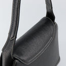 VALENTINO Hand Bag Leather Black Gold Auth SW1523-6