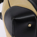 GIVENCHY Lucrezia Hand Bag Canvas Leather 2way Beige Gold Auth SW1524-15