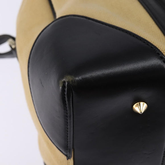 GIVENCHY Lucrezia Hand Bag Canvas Leather 2way Beige Gold Auth SW1524